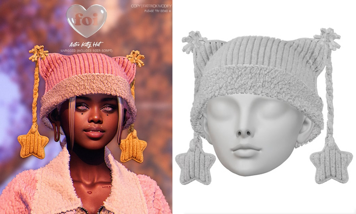 FOI - ASTRO KITTY HAT . WHITE