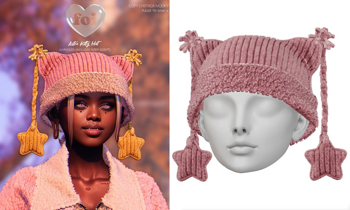 FOI - ASTRO KITTY HAT . PINK