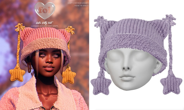 FOI - ASTRO KITTY HAT . LILAC
