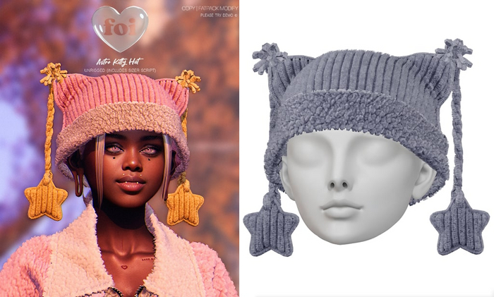 FOI - ASTRO KITTY HAT . BLUE