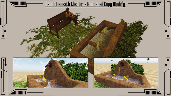 Bench Beneath the Birds Animated Copy Modify