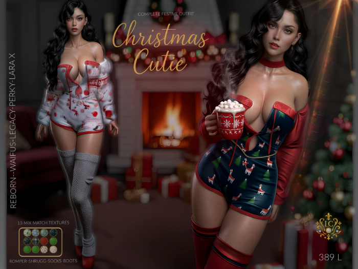 Christmas Cutie, Fluffy Romper Outfit,