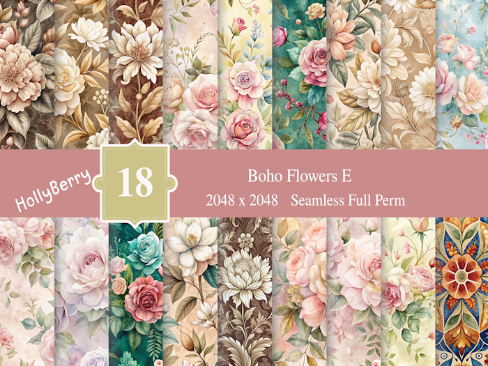 HB: Boho Flowers E FuLL PERM Textures (add me)