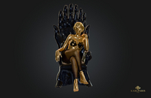 Golden Throne Statue – Regal Gothic Decor Sculpture