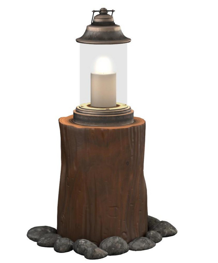 Trompe Loeil - Tree Stump With Lantern