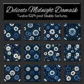 *Wallflowers* Delicate Midnight Damask