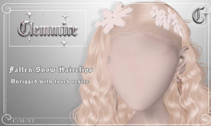 Clemmire  - Fallen Snow Hairclips