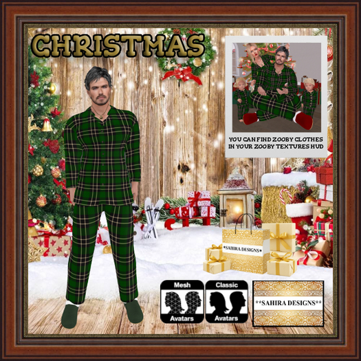 *SD* CHRISTMAS MAN - PYJAMA - PLAID 4-10 (GREEN-BLACK)