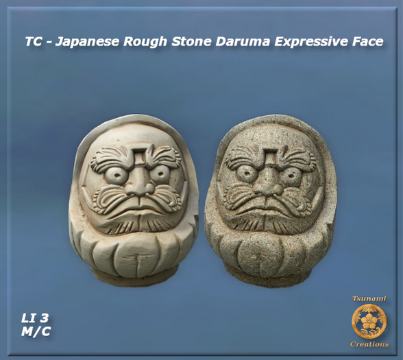 TC - Japanese Stone Daruma Expressive Face