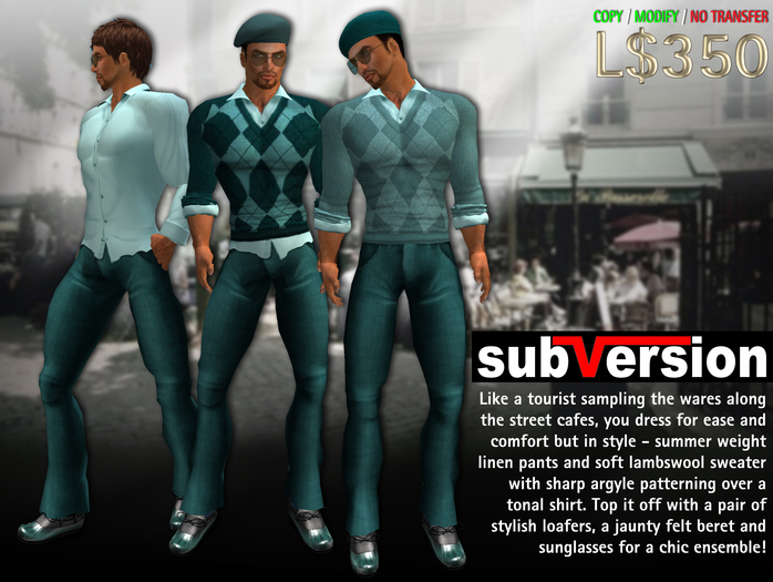 subVersion "Tourist" Casual Sweater, Shirt, Pants & accessories in Viking (aqua)