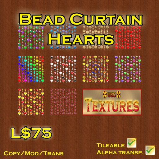 USC Textures - Bead Curtain Hearts
