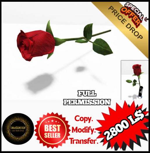 Just a Simple Red Rose - Full Perms