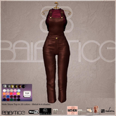 Baiastice_Beat Leather Overalls-Cocoa