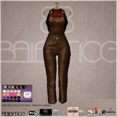 Baiastice_Beat Leather Overalls-Brown