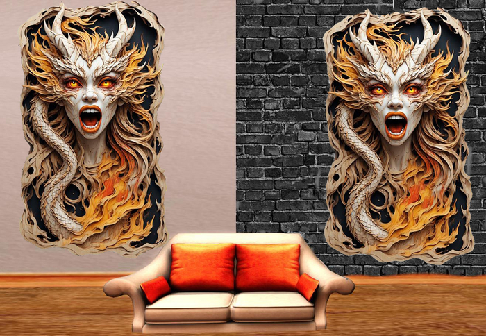 Wall Deco Sticker Mural DragonGirl 17