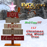 Joy Christmas Tree Wood Decor