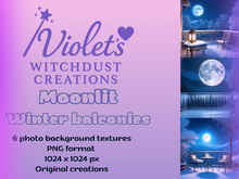 Moonlit winter balconies Backgrounds