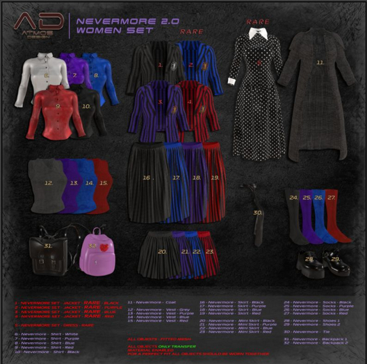 [AD] - Nevermore - SHIRT - Red - MAITREYA