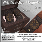{JS} Wrist Watches 'Magneta' - brown - 2 pcs