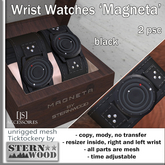 {JS} Wrist Watches 'Magneta' - black - 2 pcs