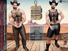 (HASSEL) MEGAPACK BANDIDO COWBOY FULL OUTFIT (HATS, VESTS, CHAPS, BOOTS ) LEGACY MALE & ATHLETIC, JAKE, AESTHETIC 504