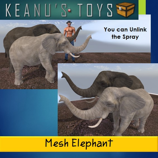 3D Mesh Elephant Statue Spraying