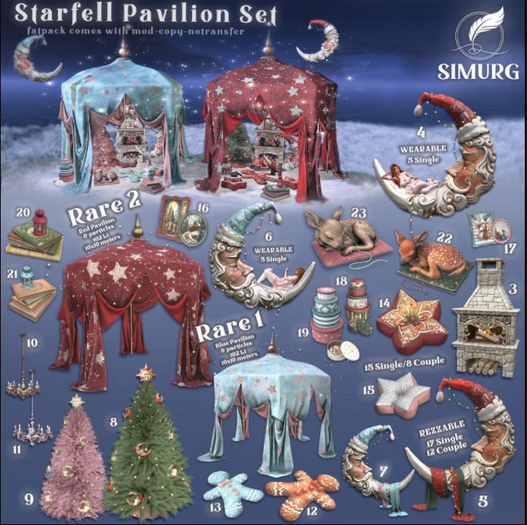 01. Simurg - Starfell Pavilion - Blue Pavilion RARE