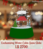 Enchanting Winter Cabin Snow Globe | Copy/Mod Decor | Animated Snow & Festive Lights