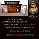 Gold Holiday Antique Sideboard 10LI With Cookie Tree