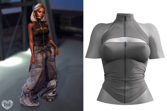 FOI - MIINAE TOP . LIGHT GREY