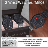 {JS} Wrist Watch 'MILOS' - black - 2 pcs