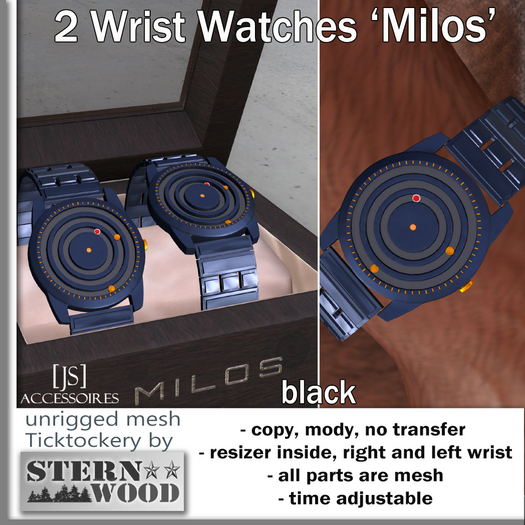 {JS} Wrist Watch 'MILOS' - blue - 2 pcs