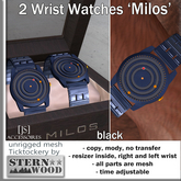 {JS} Wrist Watch 'MILOS' - blue - 2 pcs