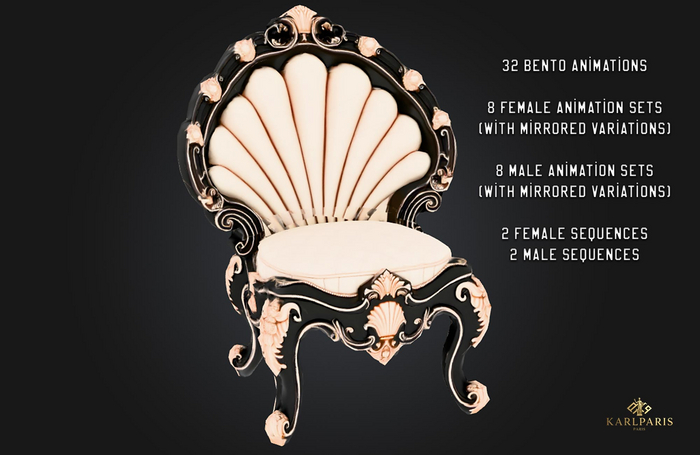 Regal Shell Chair – 32 Bento Animations – Elegant Decor