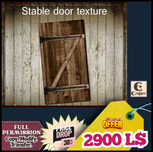 StableBarn Wooden Door – Full Perm Rustic Stall Door Mesh
