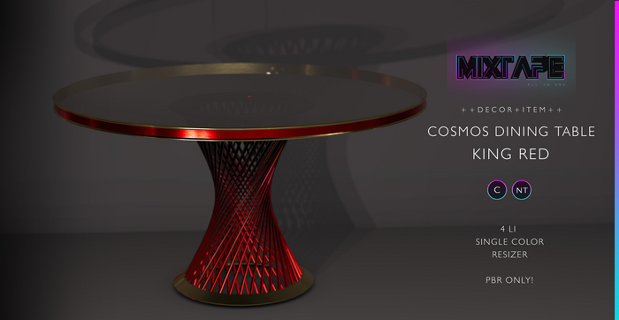 MIXTAPE Decor - cosmos dining table - king red 