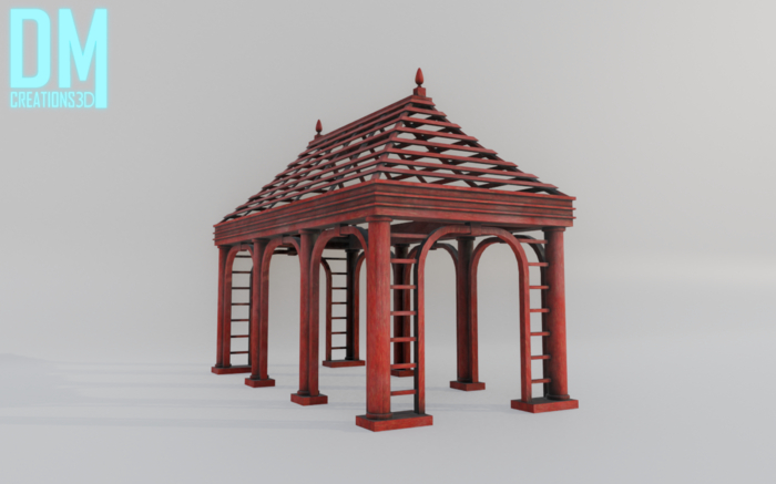 Red Gazebo Full Perm Mesh