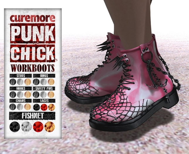 CUREMORE / Punk BOOTS Pink