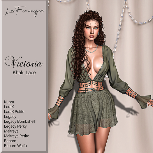 La Feminique Victoria Khaki Lace