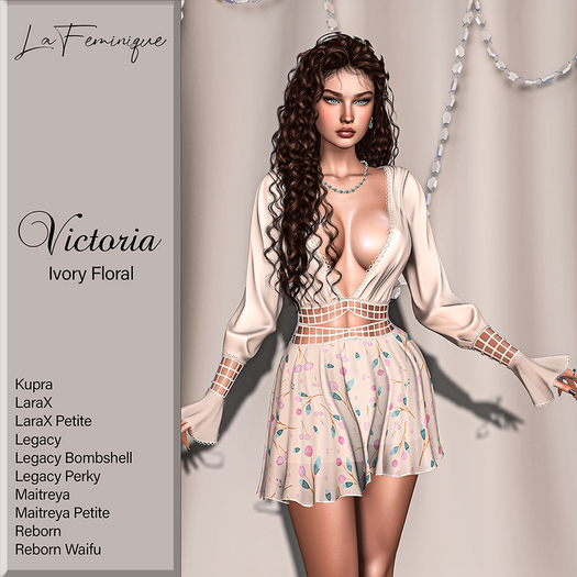 La Feminique Victoria Ivory Floral