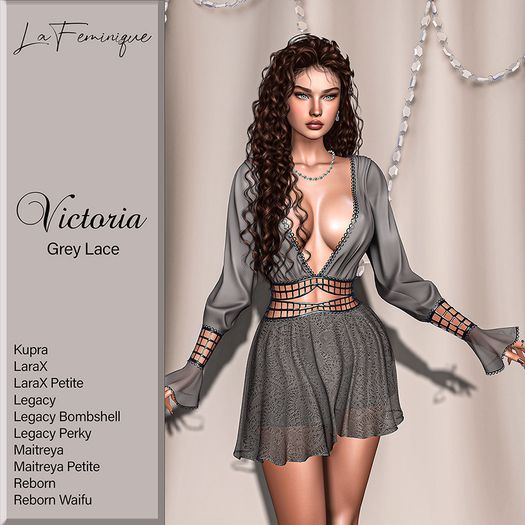 La Feminique Victoria Grey Lace