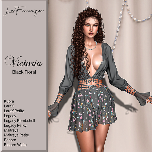La Feminique Victoria Black Floral 