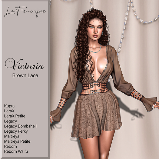 La Feminique Victoria Brown Lace