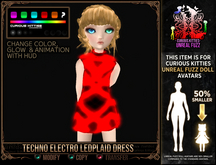 *C:K* Techno Electro LEDPlaid Dress