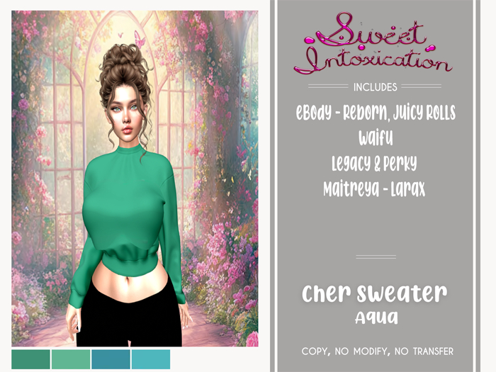 ::Sweet Intoxication - Cher Sweater - Aqua