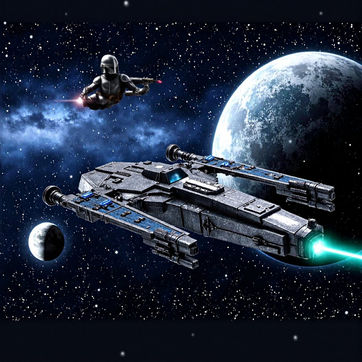 Bounty Hunter mit Flugpack
