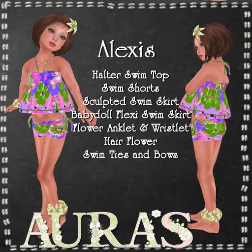 *Aura's* Alexis in Pink Swimwear for Little Girls, Kids and Tiny Tot