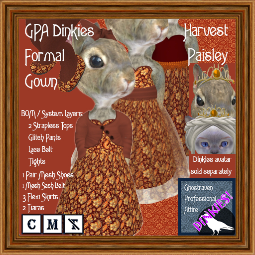 GPA Dinkies Formal Gown BOM - Harvest Paisley Print