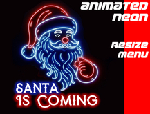  ★★★★★~ NEON SANTA Is Coming - Animated - Resize Menu