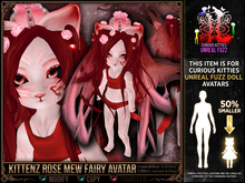 [Mesh] =^.^= Curious Kitties Unreal Fuzz - Kittenz Rose Mew Fairy Avatar